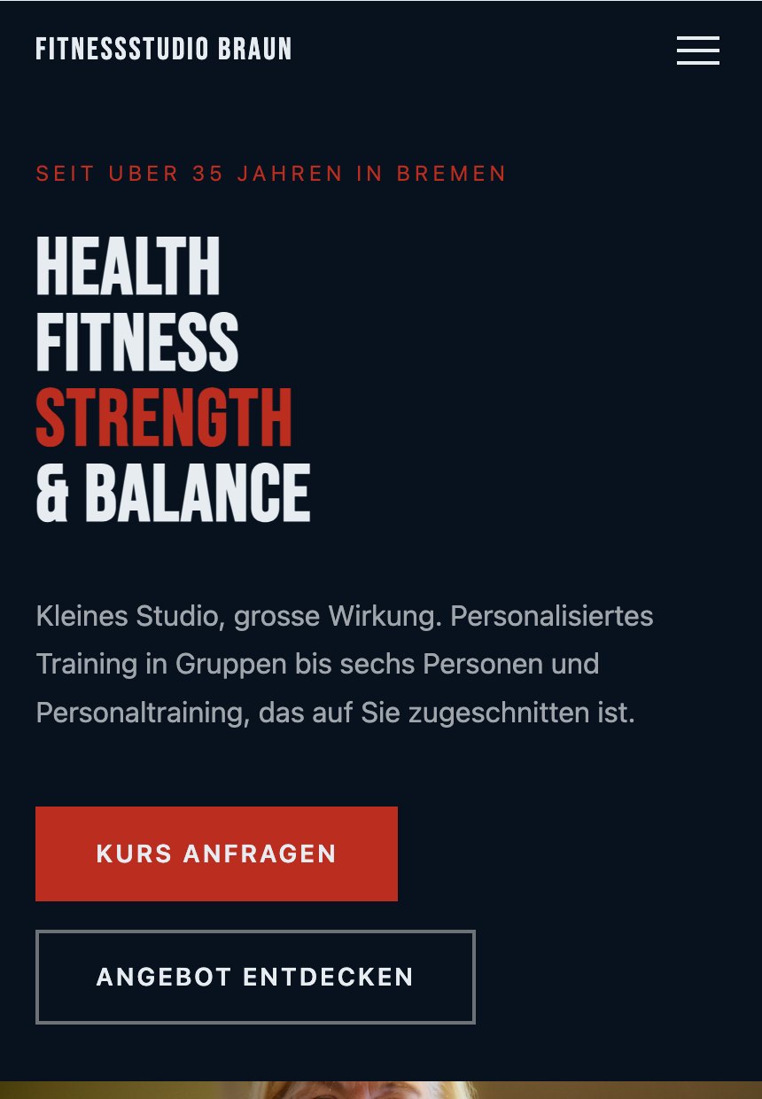 Website-Redesign Fitnessstudio Braun